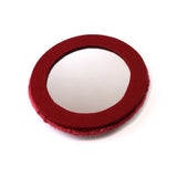 POM Winter Street Wine Velvet Embroidered Winter Village Scene Compact Mirror