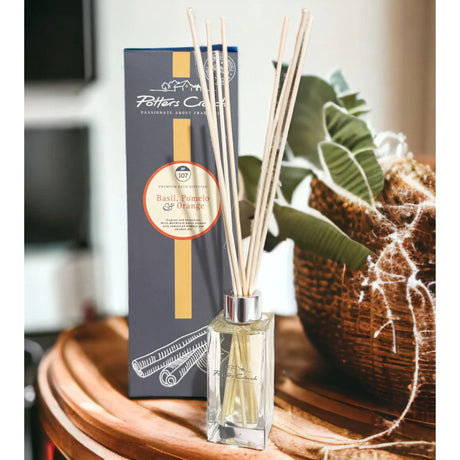 Potters Crouch 100ml Basil, Pomelo & Orange Reed Diffuser - Old Railway Line Garden Centre