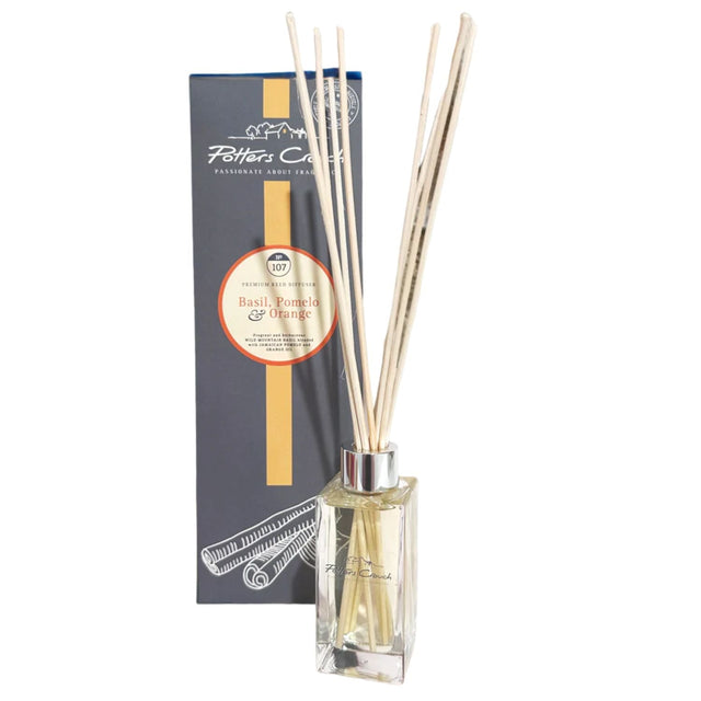Potters Crouch 100ml Basil, Pomelo & Orange Reed Diffuser - Old Railway Line Garden Centre