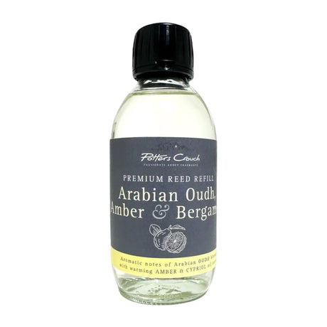 Potters Crouch 200ml Arabian Oudh, Amber & Bergamot Reed Diffuser Refill - Old Railway Line Garden Centre