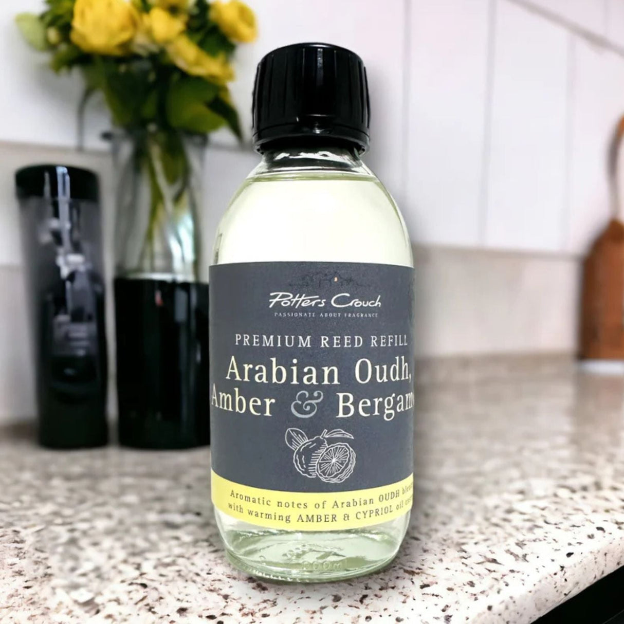 Potters Crouch 200ml Arabian Oudh, Amber & Bergamot Reed Diffuser Refill - Old Railway Line Garden Centre