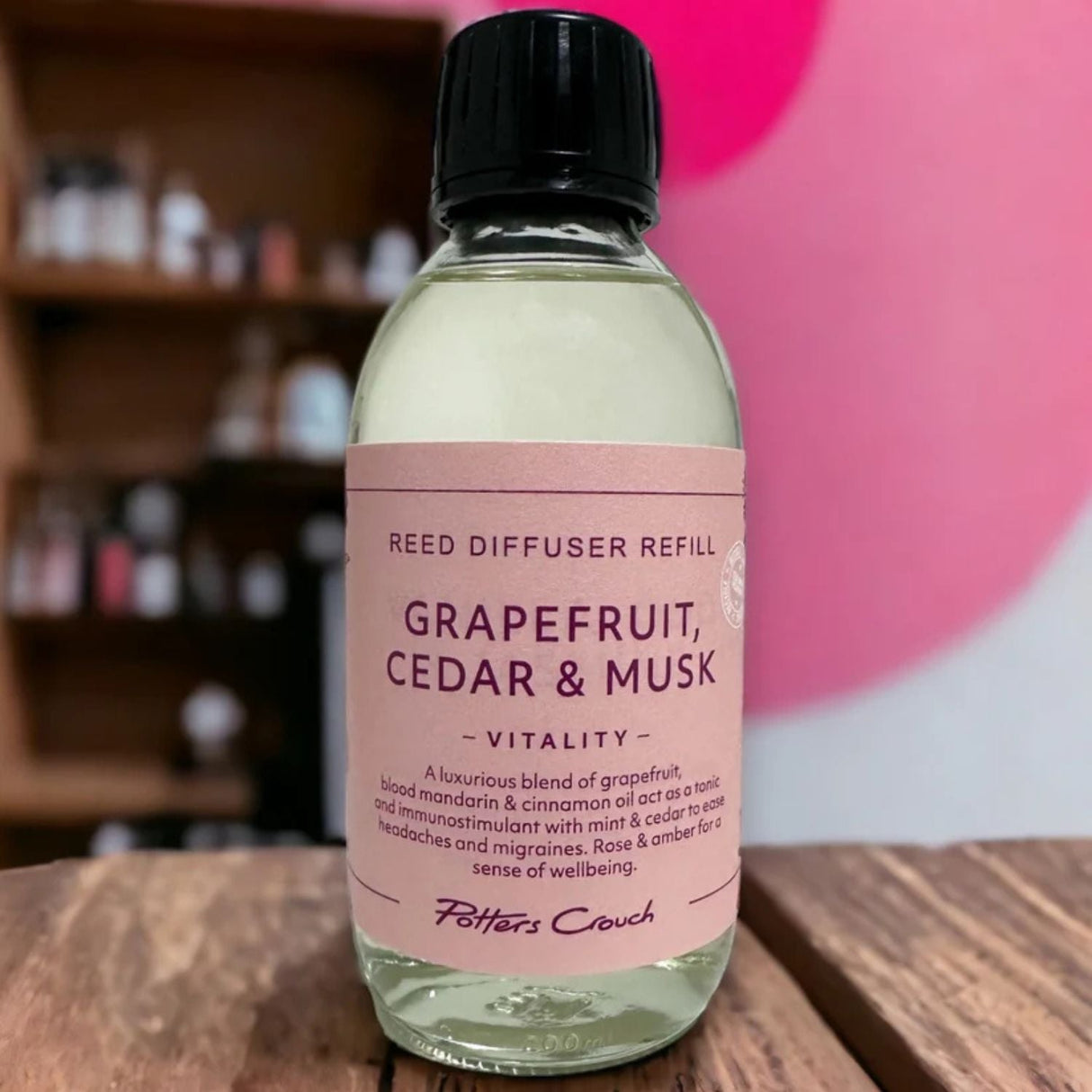 Potters Crouch 200ml Grapefruit, Cedar & Musk Vitality Diffuser Refill - Old Railway Line Garden Centre