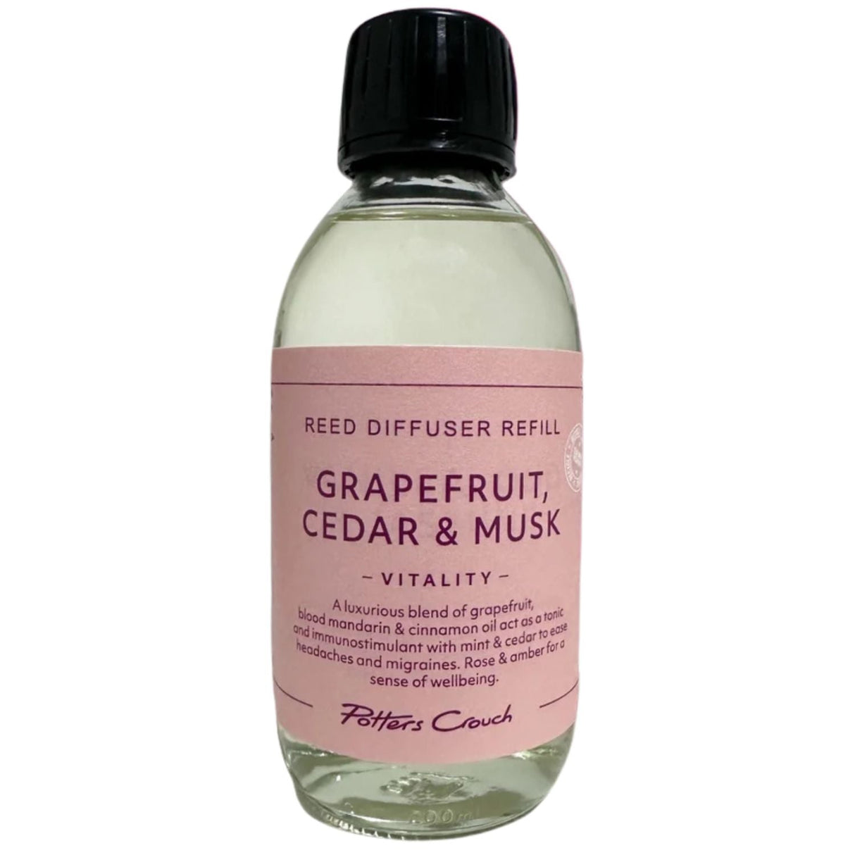 Potters Crouch 200ml Grapefruit, Cedar & Musk Vitality Diffuser Refill - Old Railway Line Garden Centre