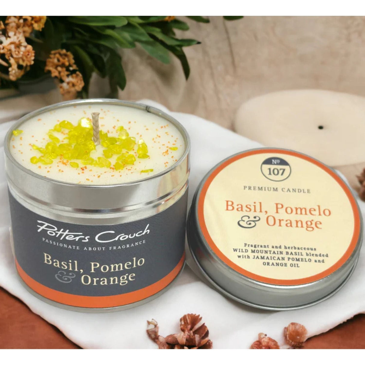 Potters Crouch 210g Basil, Pomelo & Orange Candle - Old Railway Line Garden Centre