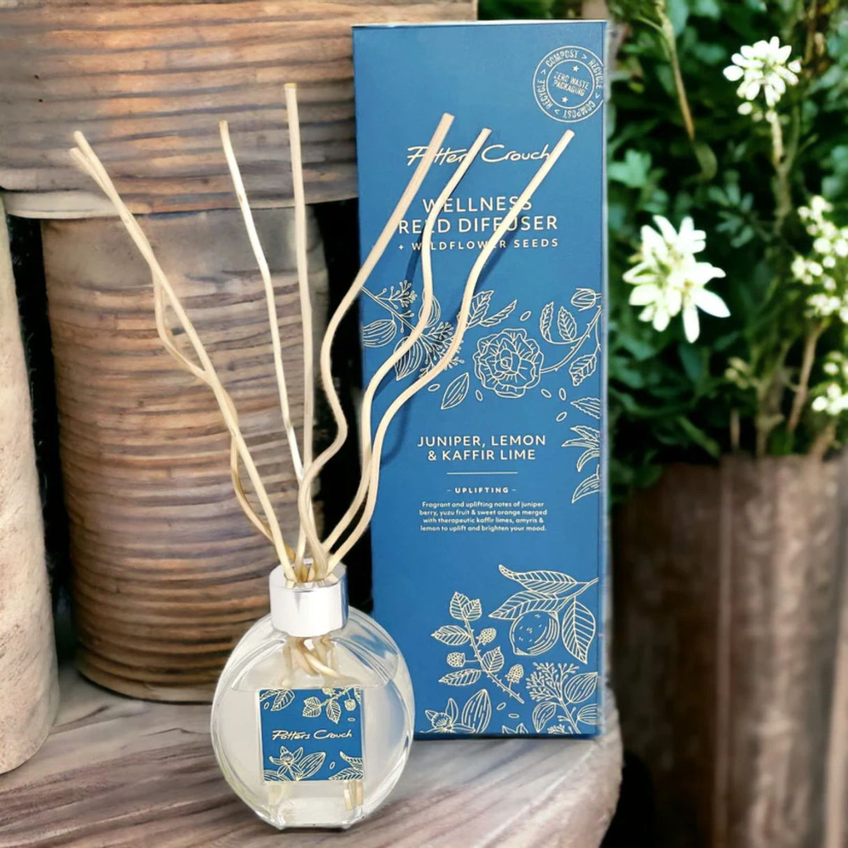 Potters Crouch Uplift Wellness Juniper Lemon & Kaffir Lime Reed Diffuser