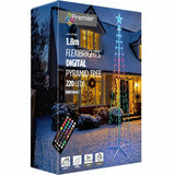 Premier 1.8m Lit Digital FlexiBrights Pyramid Tree with 220 Colour LEDs