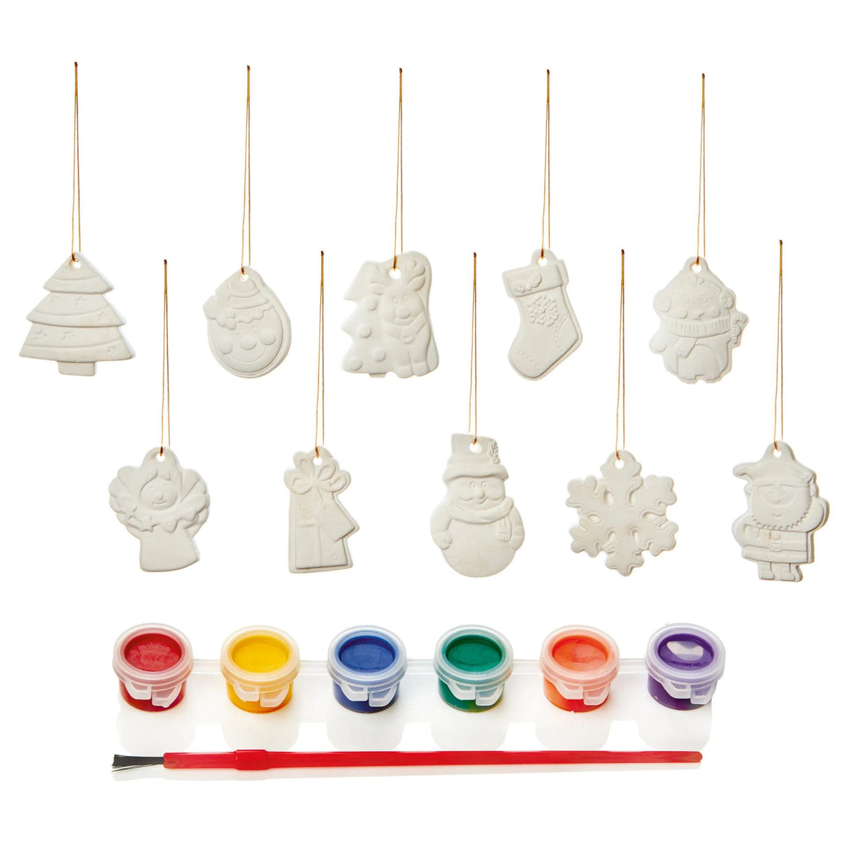 Premier 10pc Paint Your Own Christmas Characters Hanging Decs