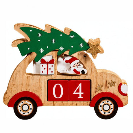 Premier 15cm Wooden Christmas Countdown (Choice of 2 Car - Campervan)