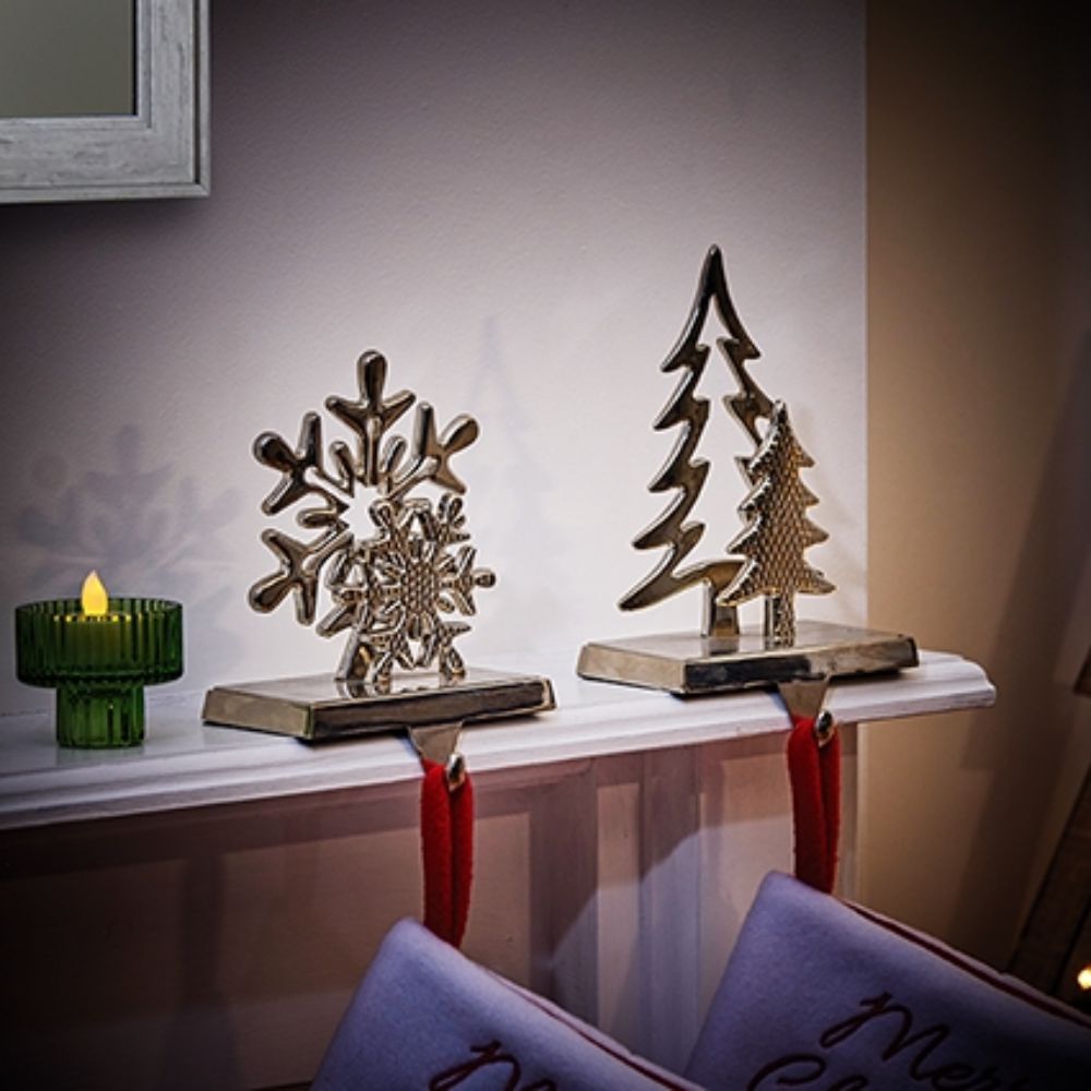 Premier 18cm Silver Stocking Hanger (Choice of 2)