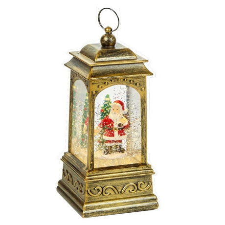 Premier 21cm LED Vintage Lantern with Santa & Tree Water Spinner (Choice of 2)