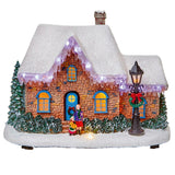 Premier 27cm Christmas Village Old Brick House Scene - Battery Operated