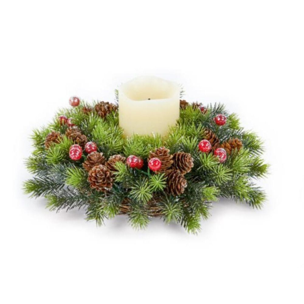Premier 30cm Berries & Cones Wreath Ring