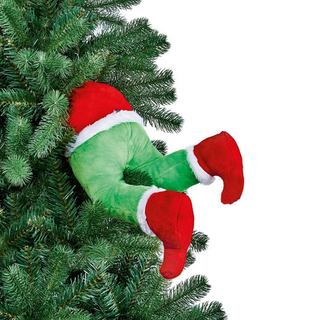 Premier 32cm Hanging Animated Kicking Legs Elf Decoration