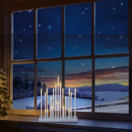 Premier 33cm Silver Candle Bridge with 20 LED