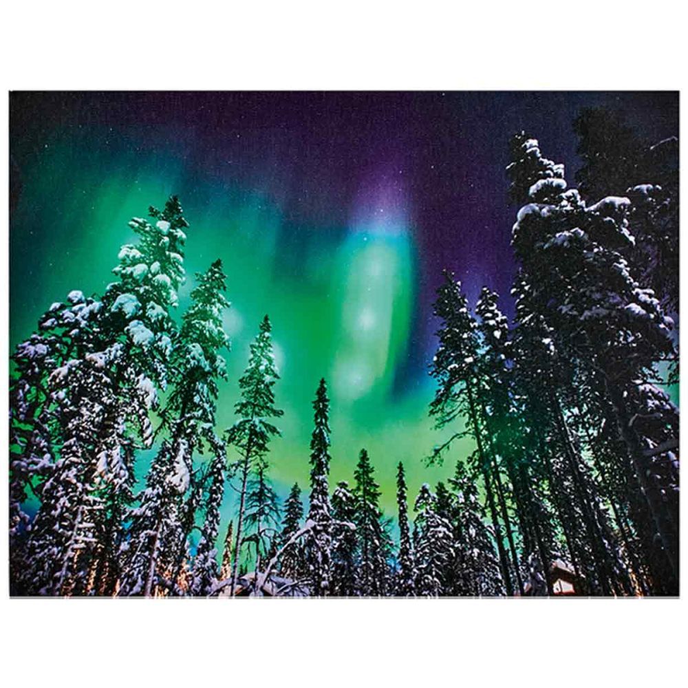 Premier 40 x 30cm B-O Lit Northern Lights Aurora Canvas