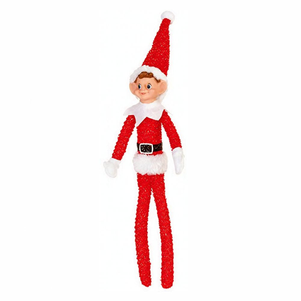 Premier 40cm Red Plush Elf Hanging Dec