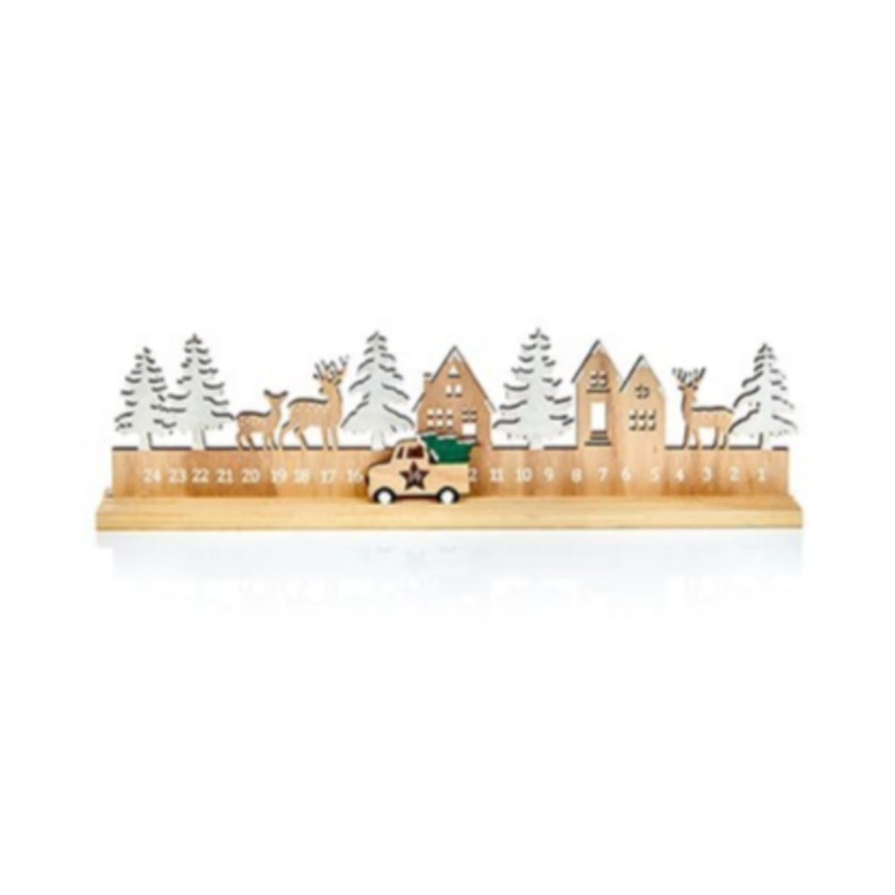 Premier 45cm Wooden Trees with Car Advent Calendar