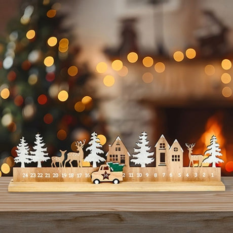 Premier 45cm Wooden Trees with Car Advent Calendar