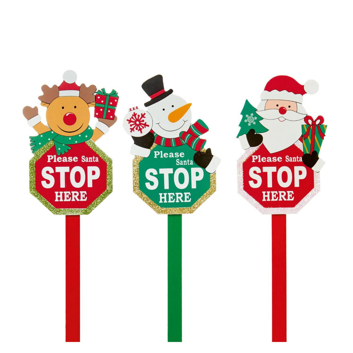 Premier 49cm 'Please Santa Stop Here' Wooden Garden Sign (Choice of 3)