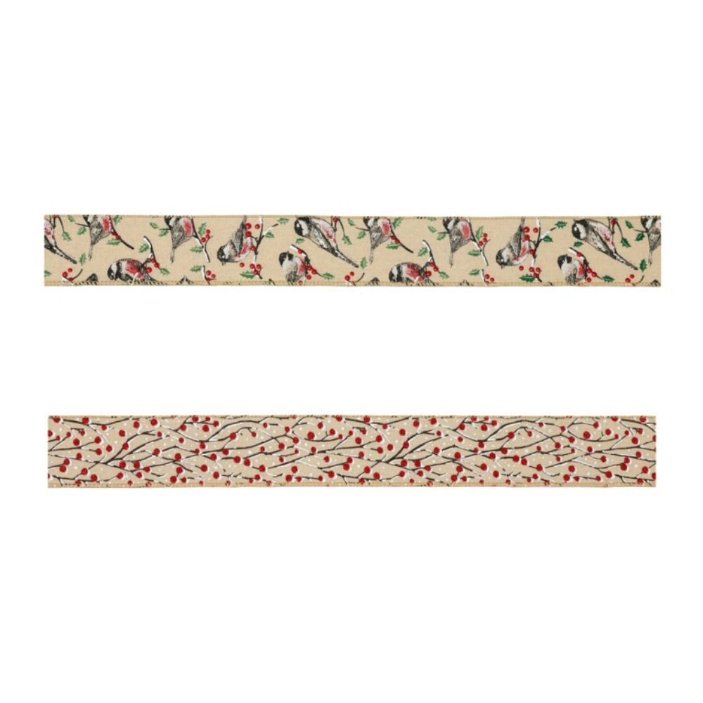 Premier 5m Natural Bird or Berry Ribbon