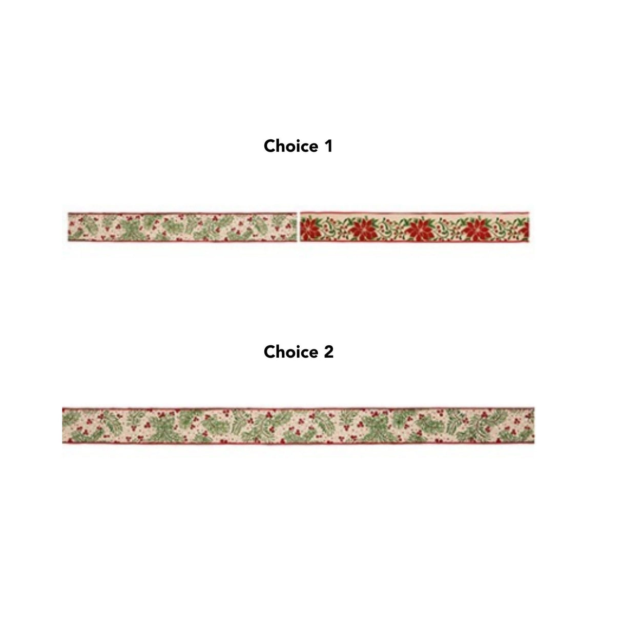 Premier 6cm Snowy Pine-Red Berry Ribbons (Choice of 2)