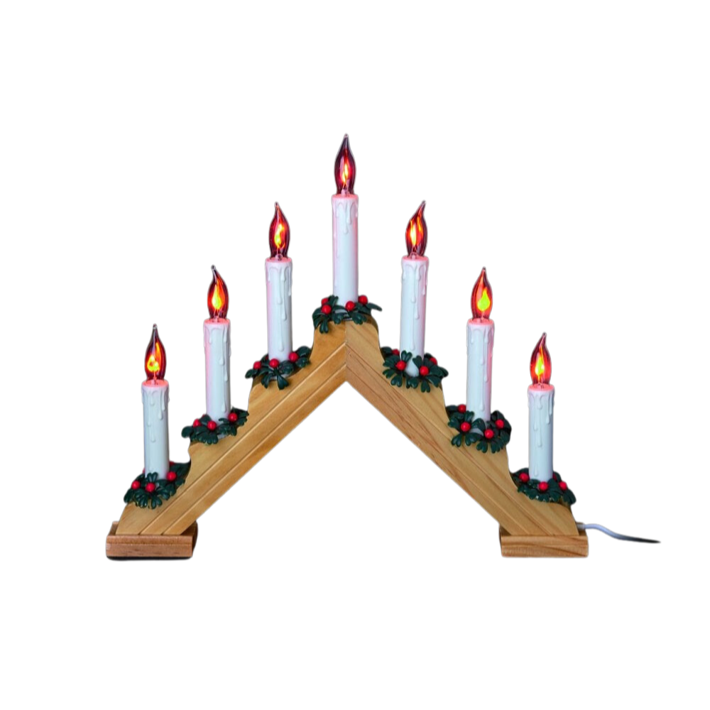 Premier 7 Flickering Flame Pine Candle Bridge