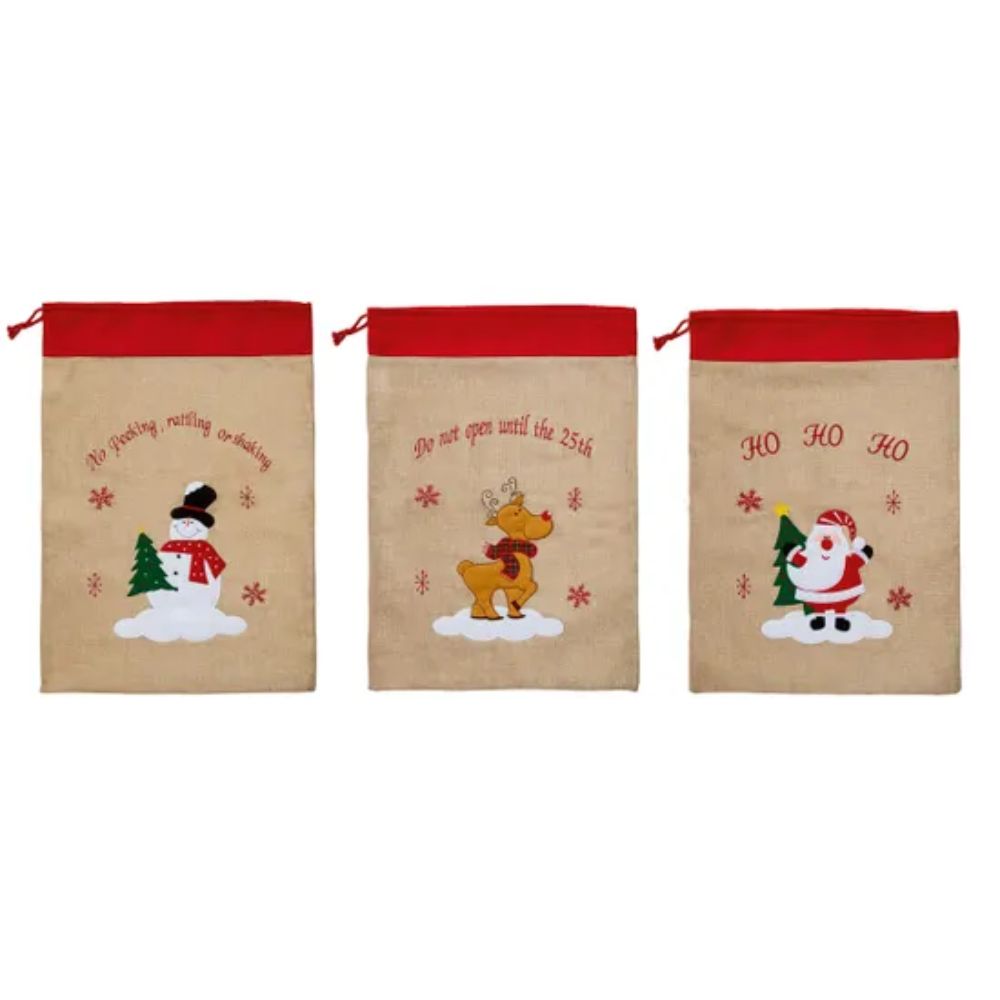 Premier 70x50cm Jute Christmas Present Sack (Choice of 3)