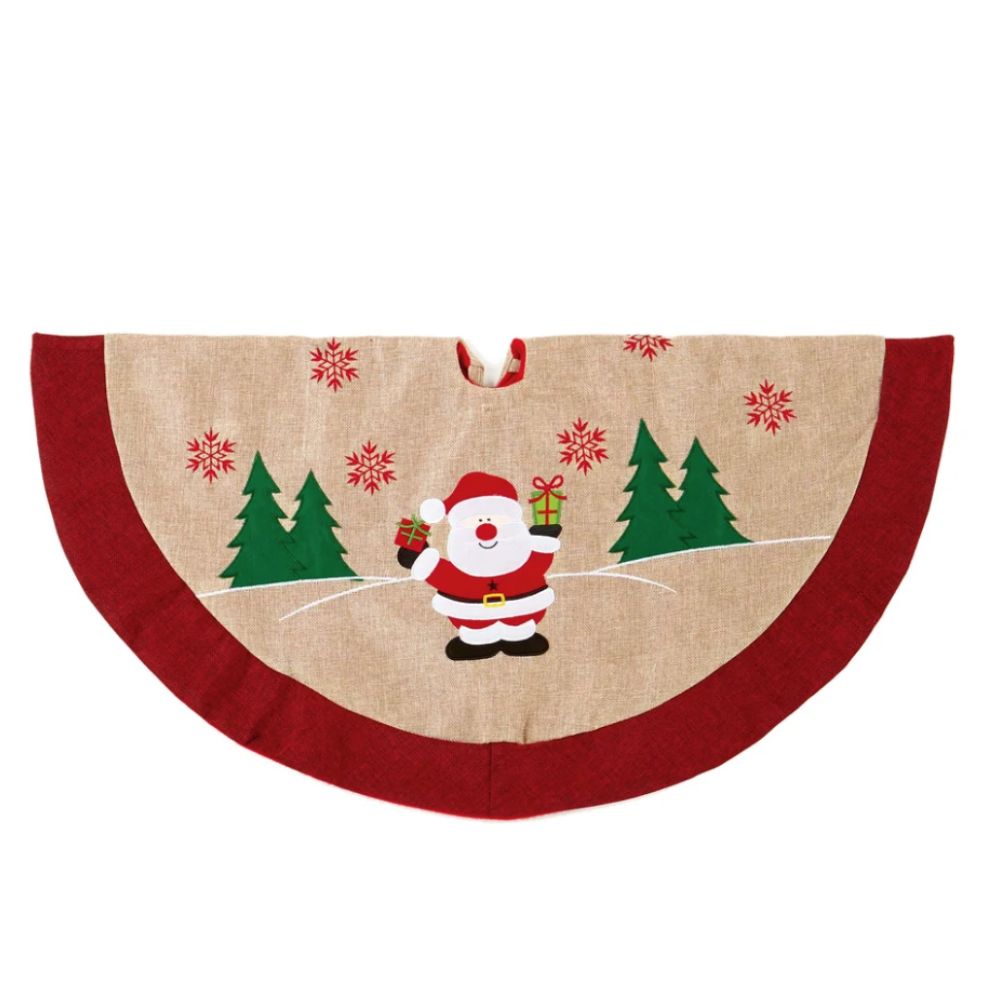 Premier 90cm Jute Christmas Tree Skirt with Santa