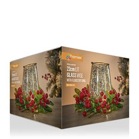 Premier Crackled Glass, Berries & Foliage
