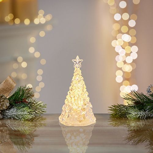 Premier Decorations 10.5cm Lit Plastic Tree Tea Light - Warm White - LB251052