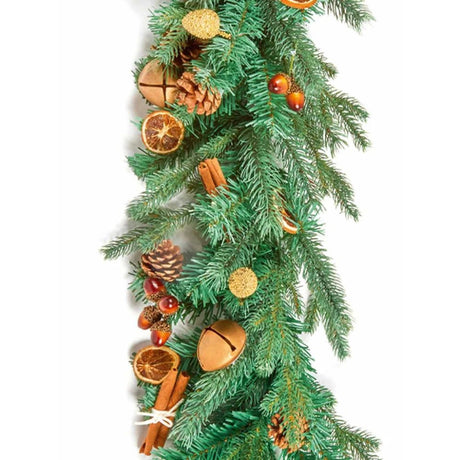 Premier Decorations 180cm Orange & Pinecone Garland