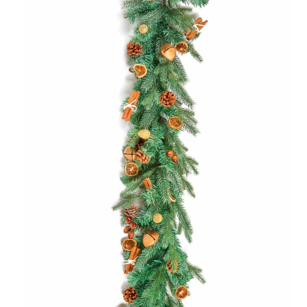 Premier Decorations 180cm Orange & Pinecone Garland