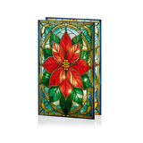 Premier Decorations 21cm Poinsettia Stained Glass Table Decoration - LB251400