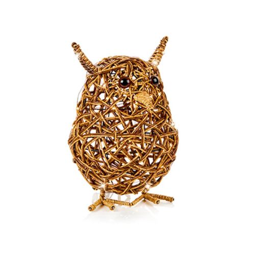 Premier Decorations 28cm LED Lit Owl Ornament - Warm White - LB261030
