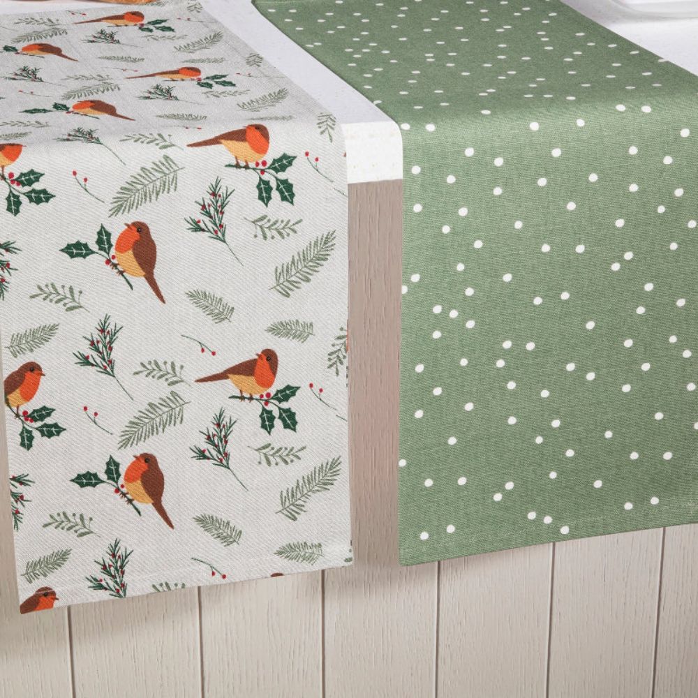 Premier Decorations 2m Robin Spot Reversable Table Runner