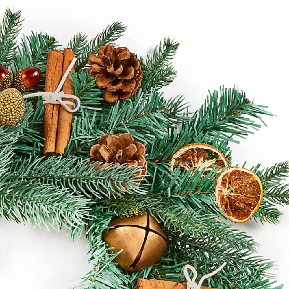 Premier Decorations 40cm Orange & Pinecone Wreath