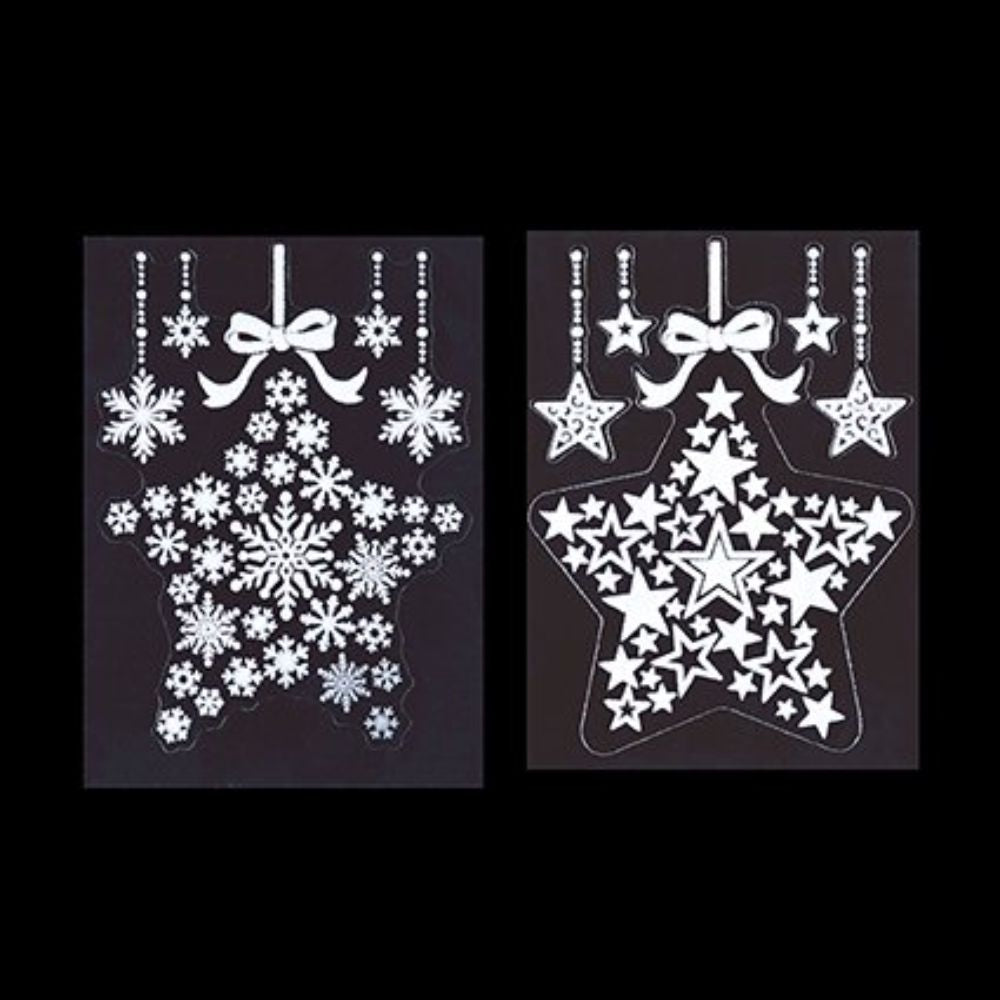 Premier Decorations 40cm White Star Window Stickers (Choice of 2)