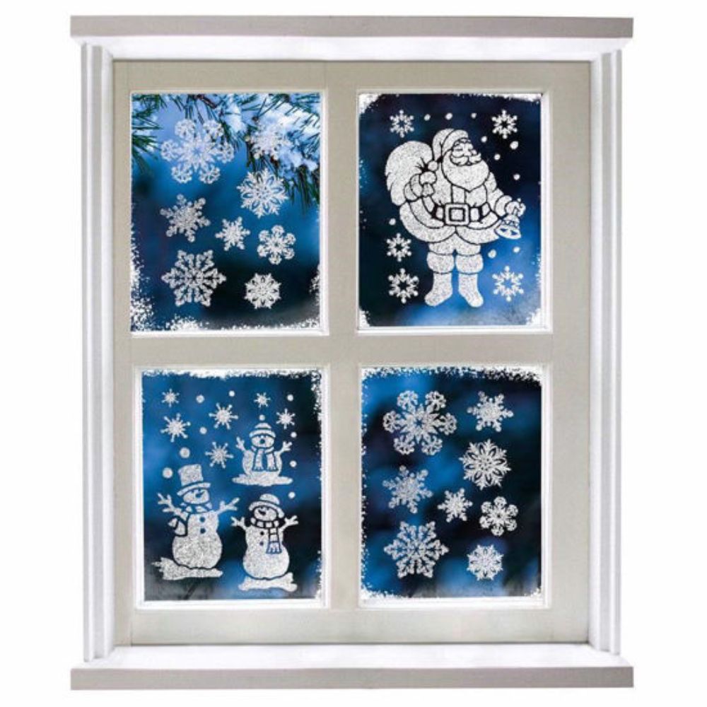 Premier Frosty Christmas Window Stickers (Choice of 3)