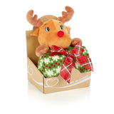 Premier Reindeer Plush Toy With Blanket In gift Box