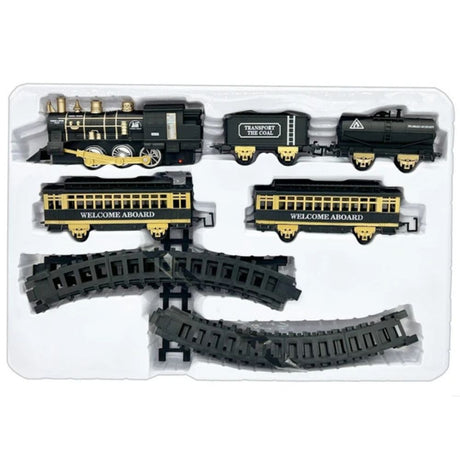 Premier 15 Piece Vintage Train Set - Lights and Music Model Locomotive Train Set