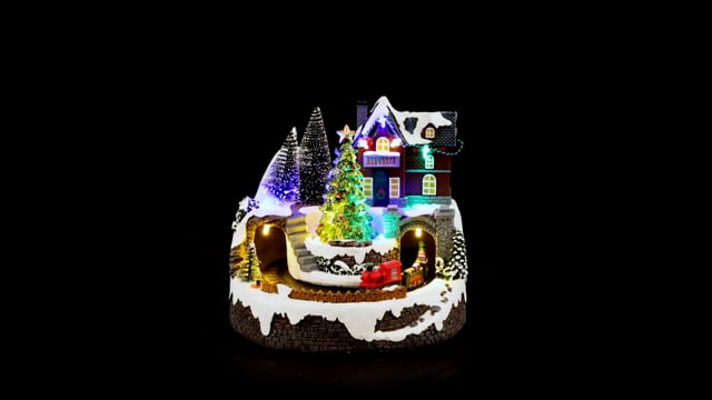 Lumineo 18cm Christmas Village LED Moving Train Scene (Choice of 4)