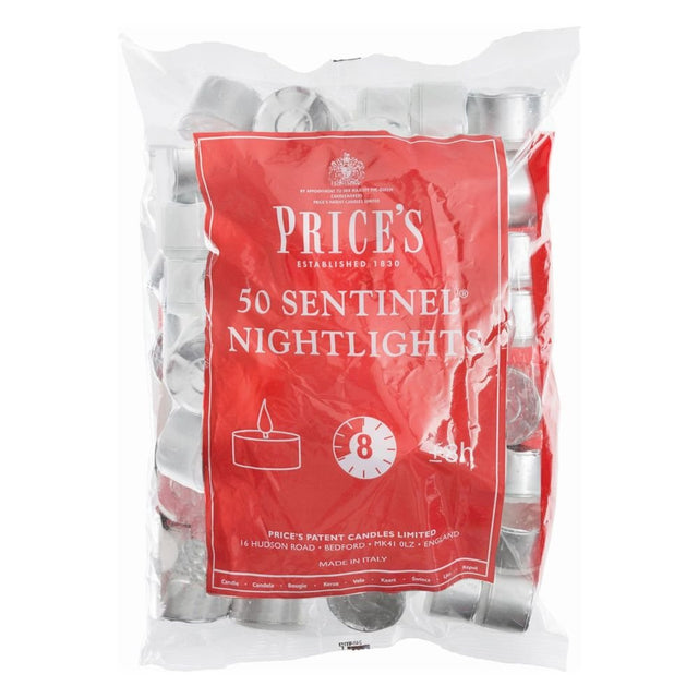 Prices Candles Sentinel Nightlights 50 Bag - Old Railway Line Garden Centre