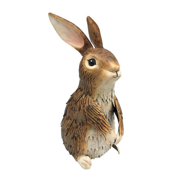 Primus 37cm Brown Metal Inquisitive Rabbit Garden Ornament - Old Railway Line Garden Centre