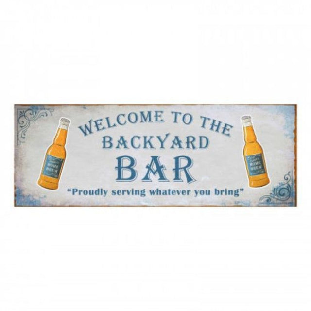 Primus Backyard Bar Hanging Metal Wall Sign - Old Railway Line Garden Centre