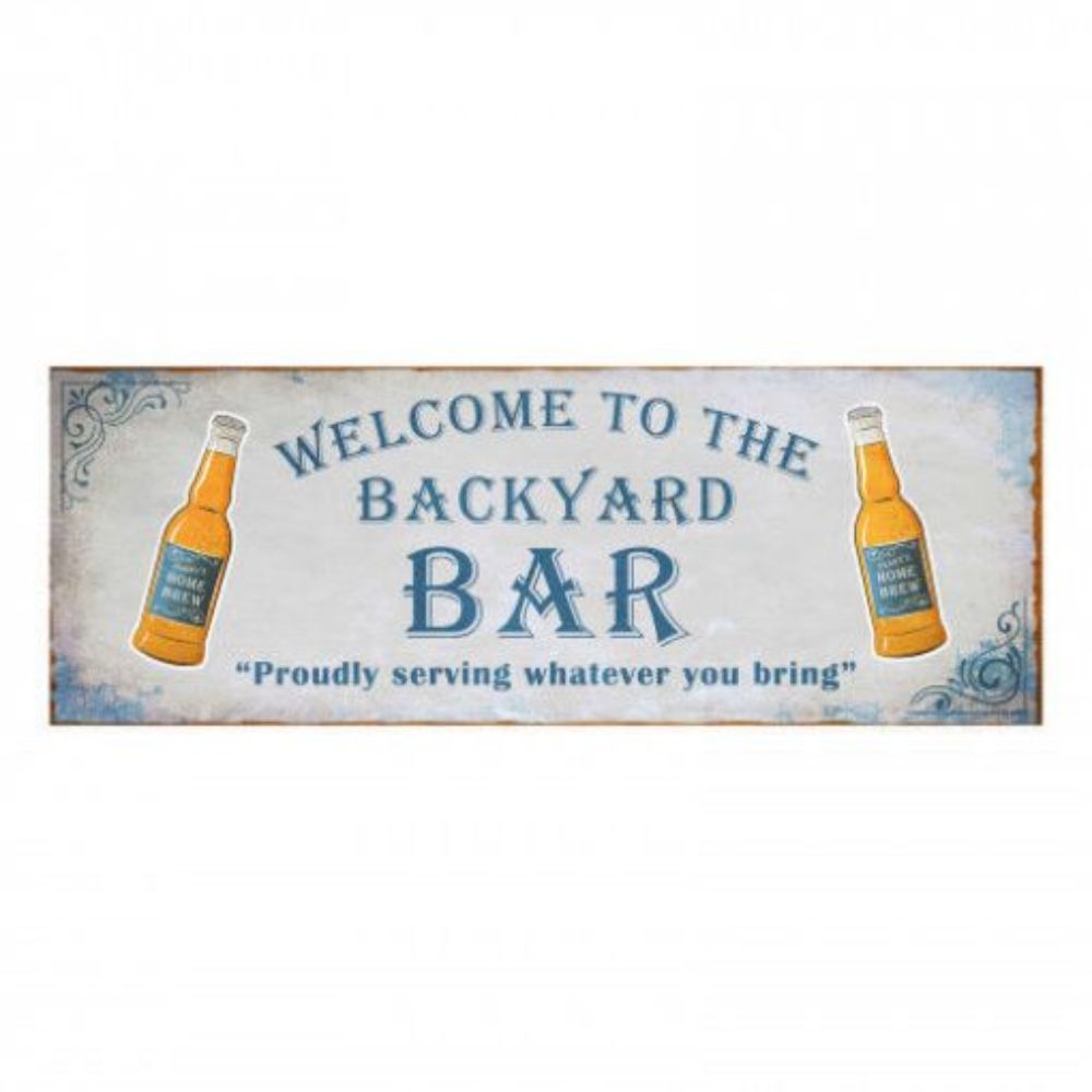Primus Backyard Bar Hanging Metal Wall Sign
