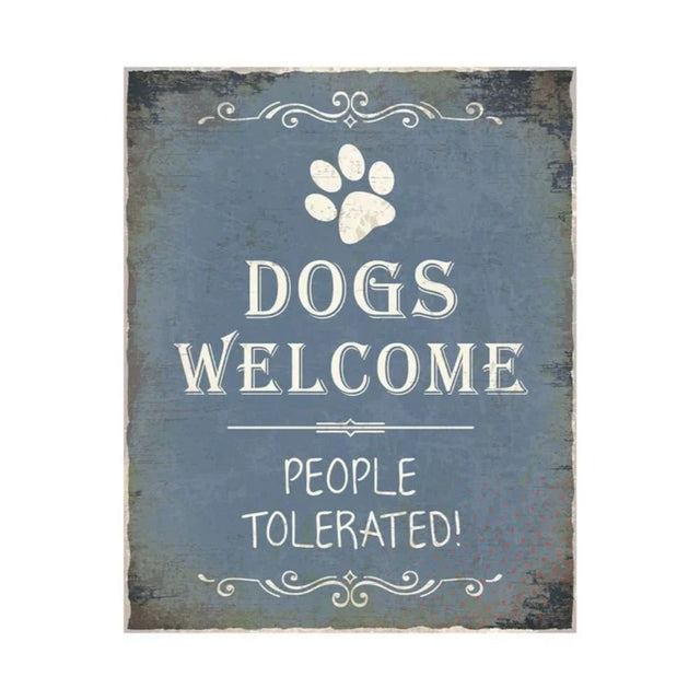 Primus Dogs Welcome Hanging Metal Wall Sign - Old Railway Line Garden Centre