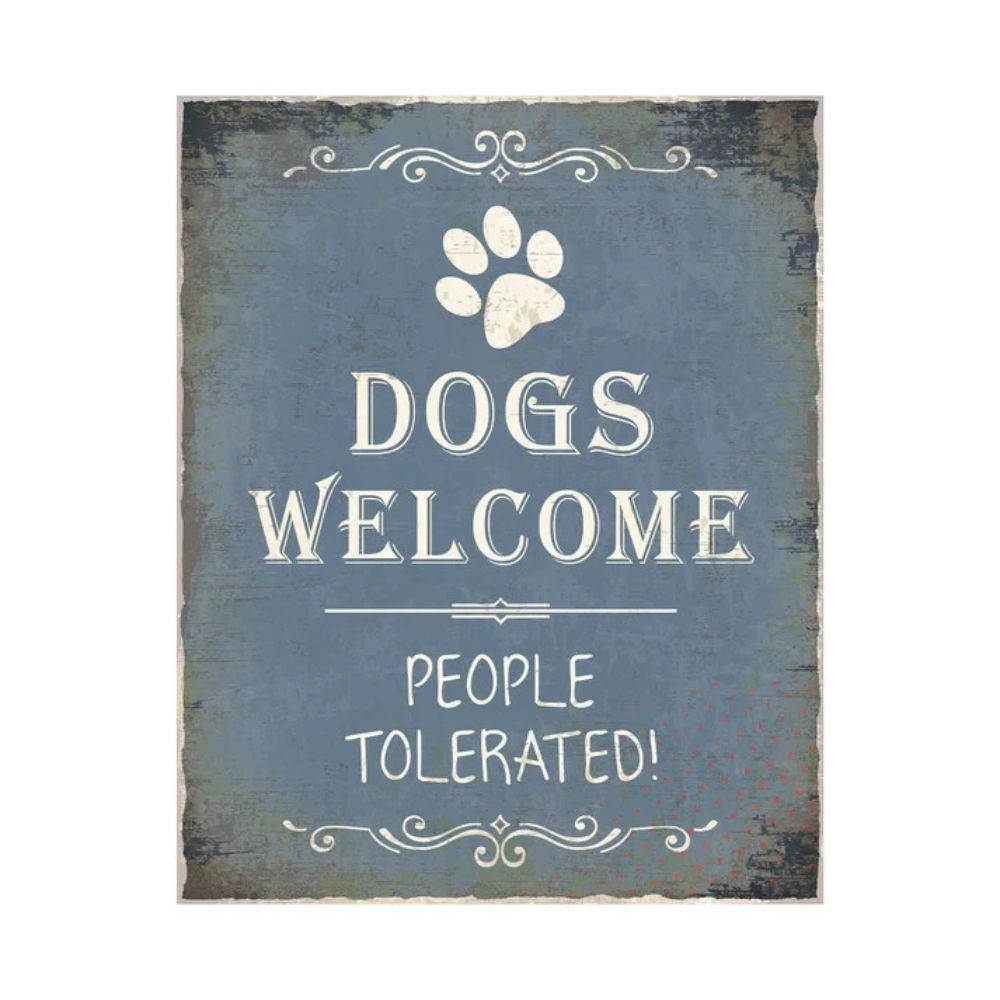 Primus Dogs Welcome Hanging Metal Wall Sign