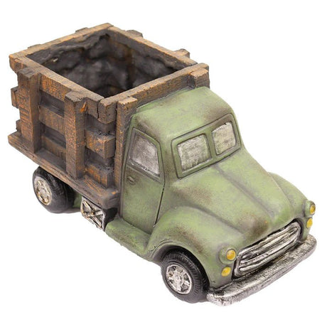 Primus Green Resin Vintage Truck Planter - Old Railway Line Garden Centre