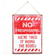 Primus No Trespassing Hanging Metal Wall Sign - Old Railway Line Garden Centre
