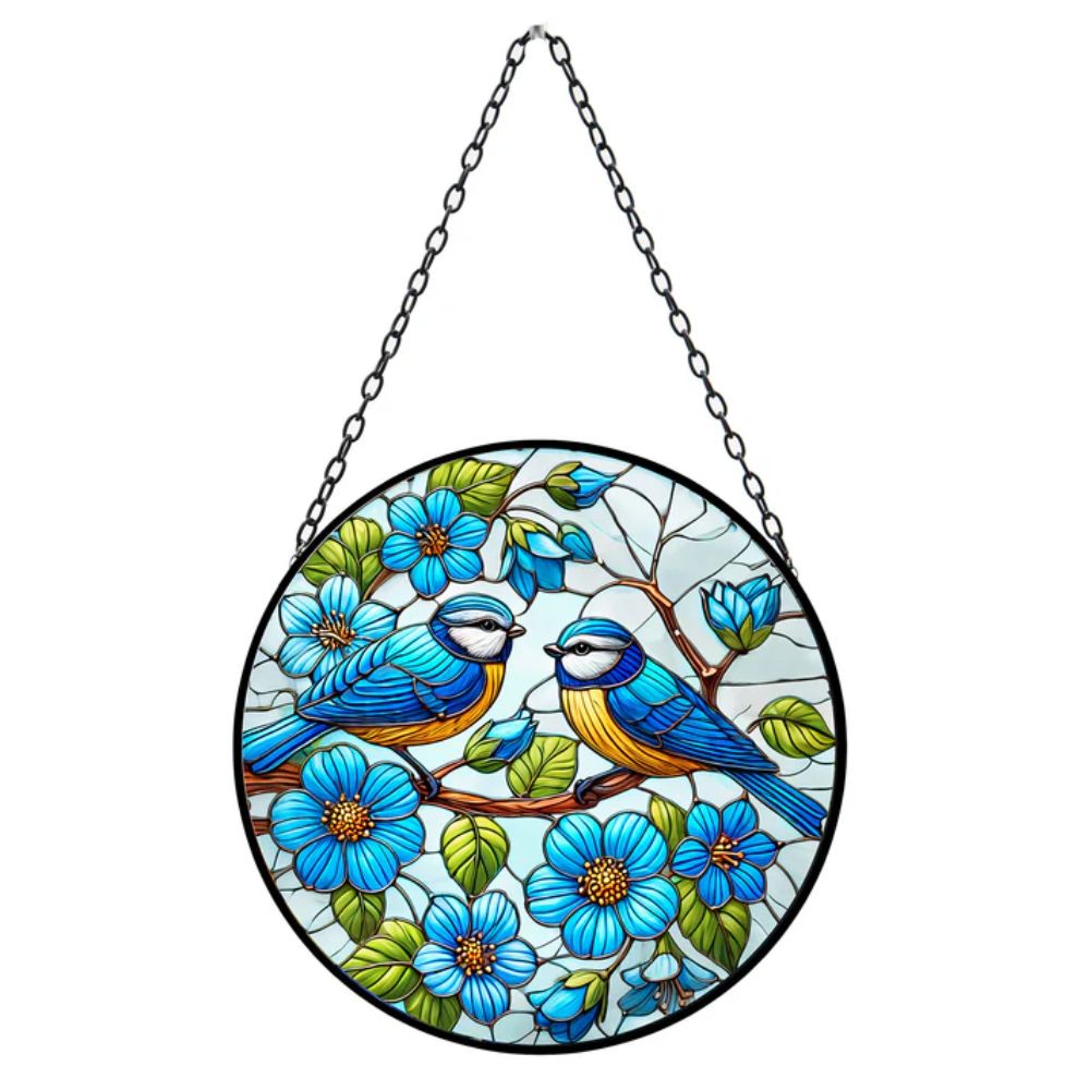 Primus Stained Glass Hanging Blue Tit Suncatcher